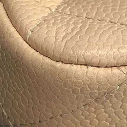 Chanel Classic Flap Jumbo Beige Caviar Leather Single Flap Gold Hardware 2009-10