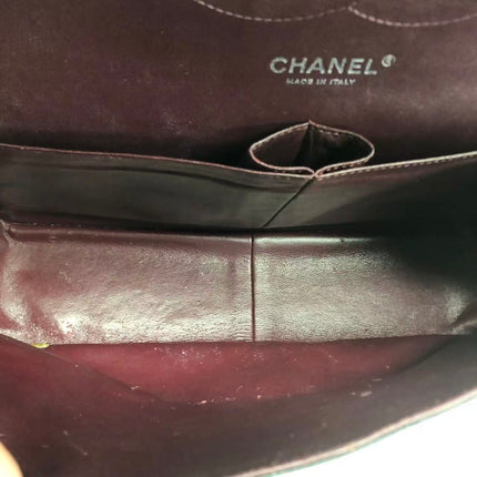 Chanel Classic Flap Jumbo Black Caviar Leather Double Flap Silver Hardware 2013-14