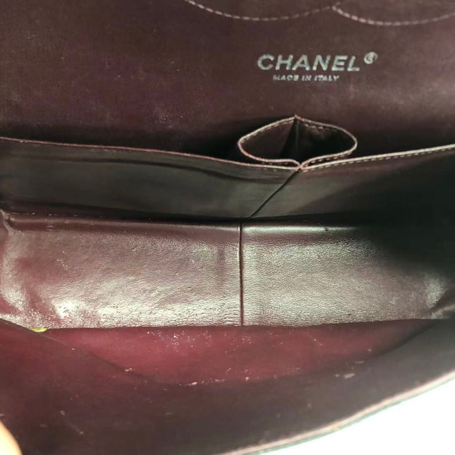 Chanel Classic Flap Jumbo Black Caviar Leather Double Flap Silver Hardware 2013-14