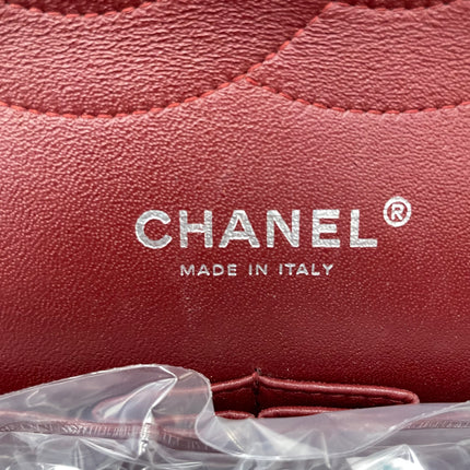 Chanel Classic Flap Jumbo Double Flap Burgundy Caviar Leather Silver Hardware