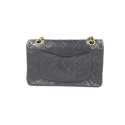 Chanel Vintage Classic Flap Petit Agneau Noir Double Rabat Quincaillerie Or 24 carats