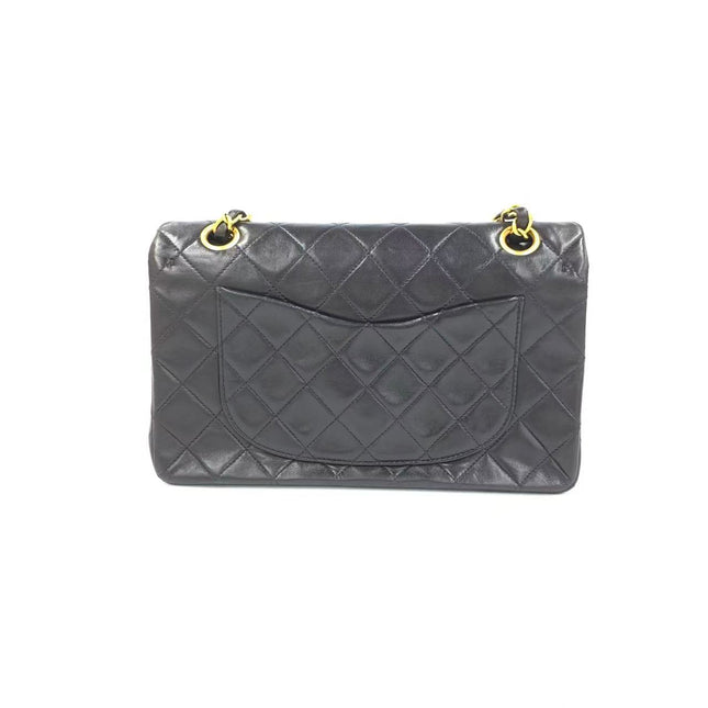 Chanel Vintage Classic Flap Small Black Lambskin Leather Double Flap 24k Gold Hardware