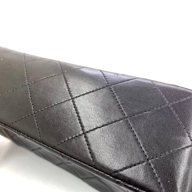 Chanel Vintage Classic Flap Small Black Lambskin Leather Double Flap 24k Gold Hardware