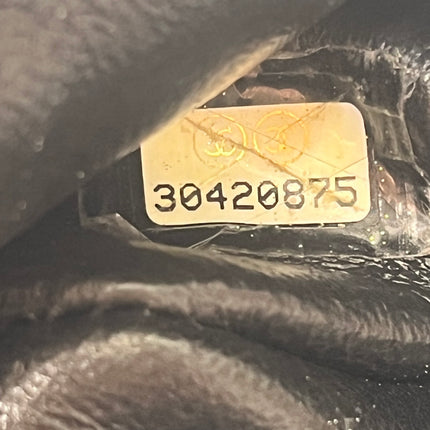 Sac bandoulière Chanel Classic Flap Mini carré en agneau verni noir 2014
