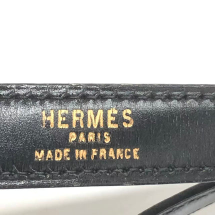 Hermès Kelly 32 Retourne 1979 Black Box Leather Gold Hardware With Strap