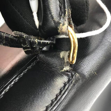 Hermès Kelly 32 Retourne 1979 Black Box Leather Gold Hardware With Strap