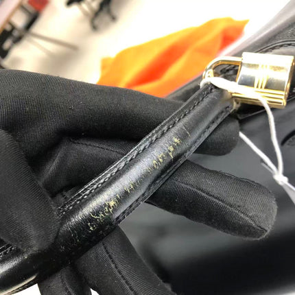Hermès Kelly 32 Retourne 1979 Black Box Leather Gold Hardware With Strap