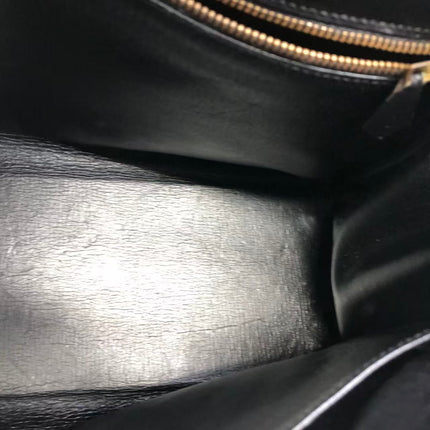 Hermès Kelly 32 Retourne 1979 Black Box Leather Gold Hardware With Strap
