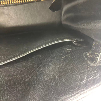Hermès Kelly 32 Retourne 1979 Black Box Leather Gold Hardware With Strap