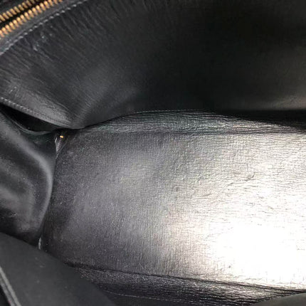 Hermès Kelly 32 Retourne 1979 Black Box Leather Gold Hardware With Strap