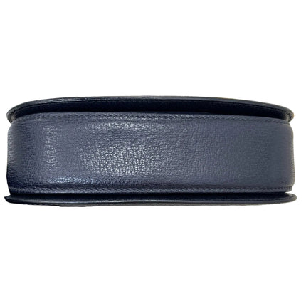 Gucci Bamboo 1947 Vintage Small Navy Grained Leather Top Handle Bag