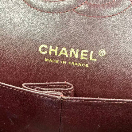 Chanel Classic Flap Medium Black Caviar Leather Double Flap Gold Hardware