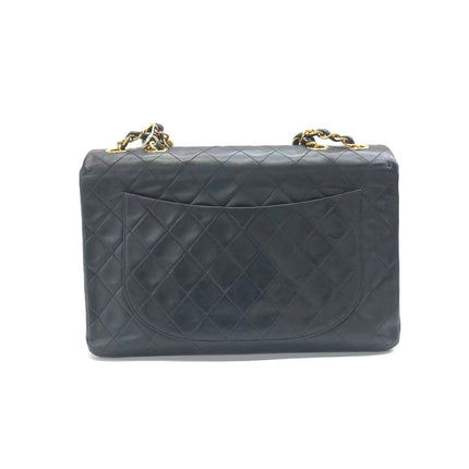Vendu : Chanel Classic Flap Grand modèle, Agneau noir, vintage 1994, logo Mega CC plaqué or 24 carats