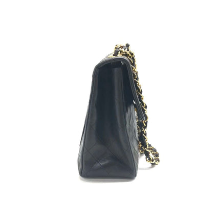 Vendu : Chanel Classic Flap Grand modèle, Agneau noir, vintage 1994, logo Mega CC plaqué or 24 carats