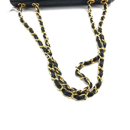 Vendu : Chanel Classic Flap Grand modèle, Agneau noir, vintage 1994, logo Mega CC plaqué or 24 carats