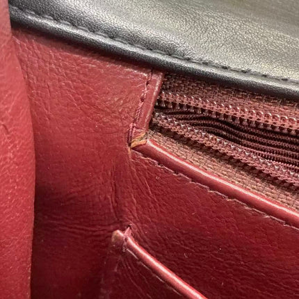 Vendu : Chanel Classic Flap Grand modèle, Agneau noir, vintage 1994, logo Mega CC plaqué or 24 carats