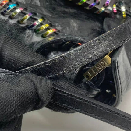 Sac Bandoulière Fendi Baguette Mini en Cuir Nappa Noir