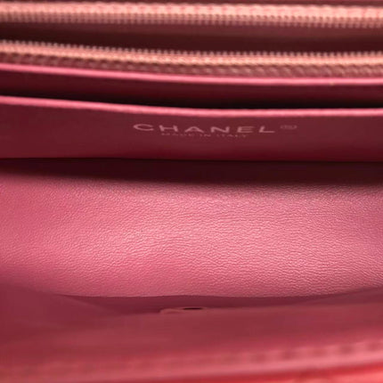 Chanel Classic Flap Rectangular Mini Tricolor Pink Lambskin Silver Charms Hardware