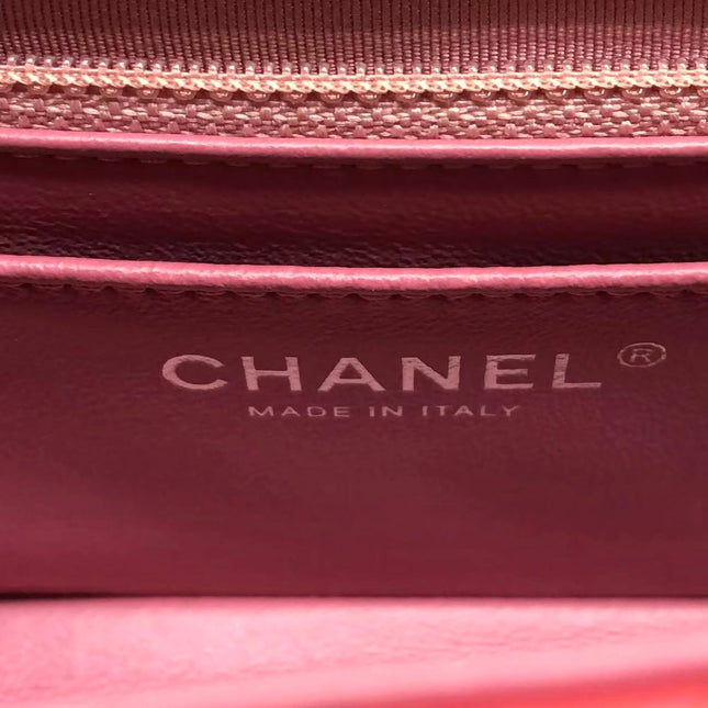 Chanel Classic Flap Rectangular Mini Tricolor Pink Lambskin Silver Charms Hardware