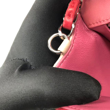 Chanel Classic Flap Rectangular Mini Tricolor Pink Lambskin Silver Charms Hardware