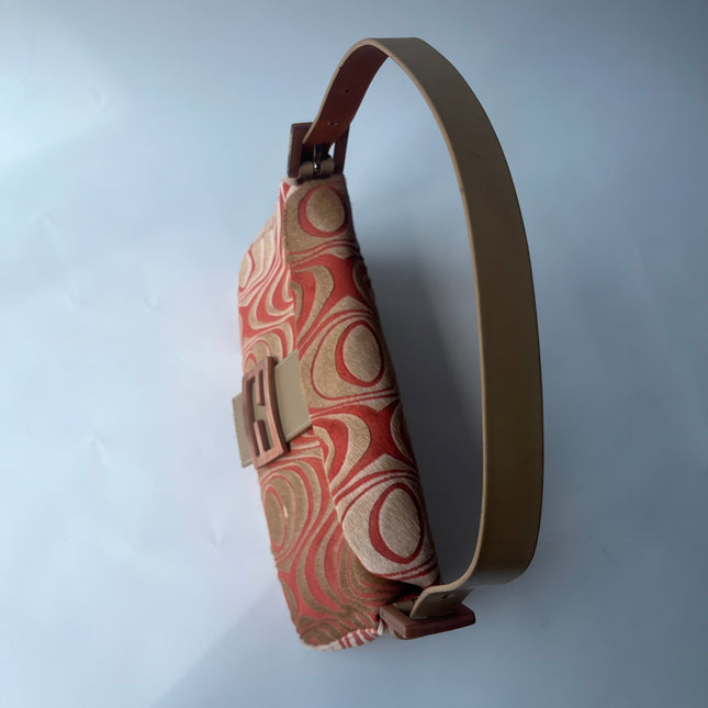 Fendi Baguette Vintage Poils de Poney Rose Corail Imprimé Animal