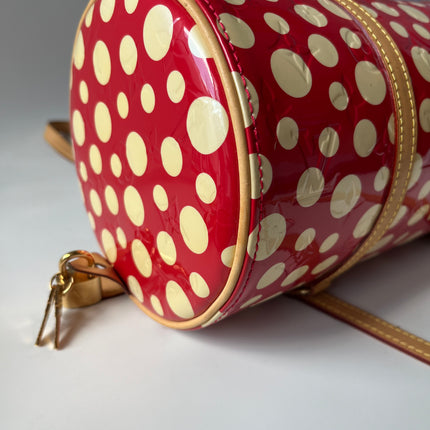 Louis Vuitton x Kusama Papillon 28 Red Polka Dots Patent Leather Handbag