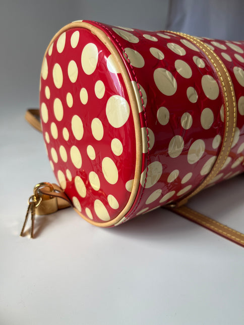 Louis Vuitton x Kusama Papillon 28 Red Polka Dots Patent Leather Handbag