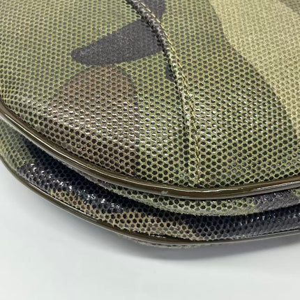 Christian Dior Vintage Saddle Bag Pixelated Calfskin Camouflage Shoulder Bag