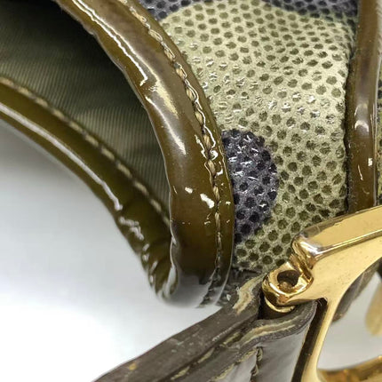Christian Dior Vintage Saddle Bag Pixelated Calfskin Camouflage Shoulder Bag