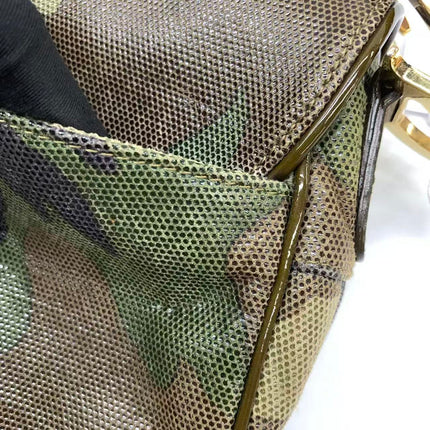 Christian Dior Vintage Saddle Bag Pixelated Calfskin Camouflage Shoulder Bag