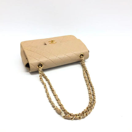 Chanel Classic Flap Medium Cuir d'agneau beige avec accastillage doré, 2009