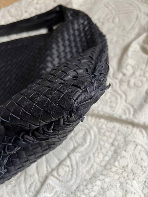Bottega Veneta Hobo Maxi Midnight Navy Black leather Tiny Fringes 50cm