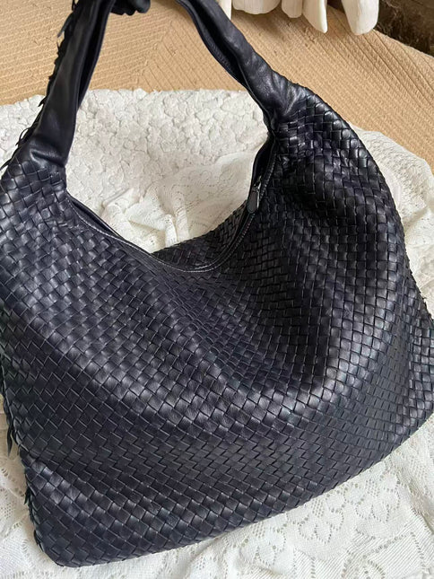 Bottega Veneta Hobo Maxi Midnight Navy Black leather Tiny Fringes 50cm