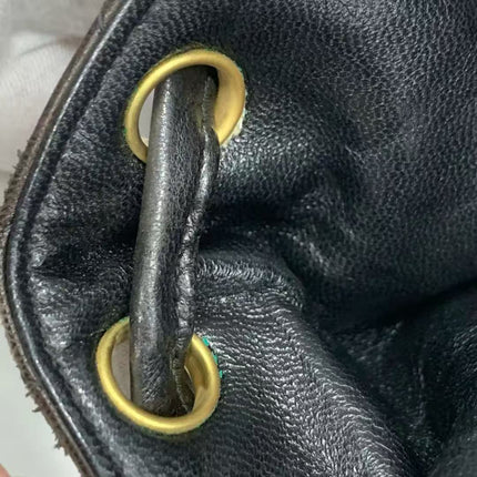 Chanel Vintage 1994-1996 Duma Backpack Black Lambskin Leather Gold Hardware