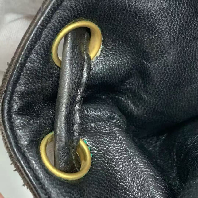 Chanel Vintage 1994-1996 Duma Backpack Black Lambskin Leather Gold Hardware