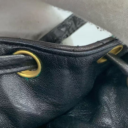 Chanel Vintage 1994-1996 Duma Backpack Black Lambskin Leather Gold Hardware