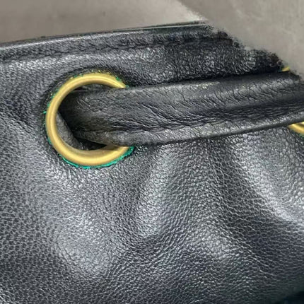 Chanel Vintage 1994-1996 Duma Backpack Black Lambskin Leather Gold Hardware