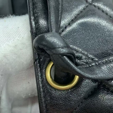 Chanel Vintage 1994-1996 Duma Backpack Black Lambskin Leather Gold Hardware