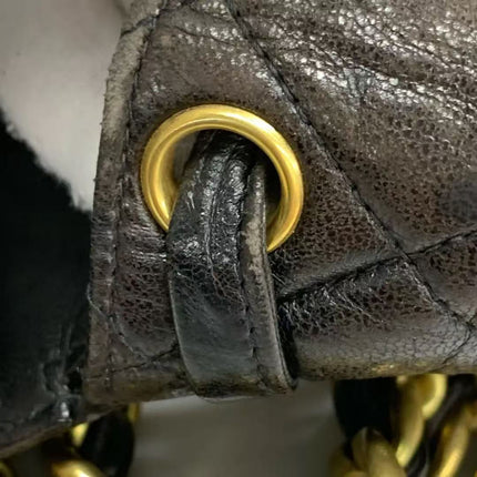Chanel Vintage 1994-1996 Duma Backpack Black Lambskin Leather Gold Hardware