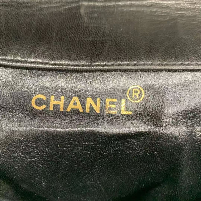 Chanel Vintage 1994-1996 Duma Backpack Black Lambskin Leather Gold Hardware