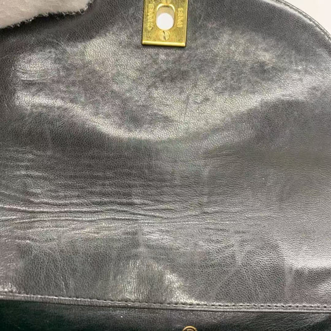 Chanel Vintage 1994-1996 Duma Backpack Black Lambskin Leather Gold Hardware
