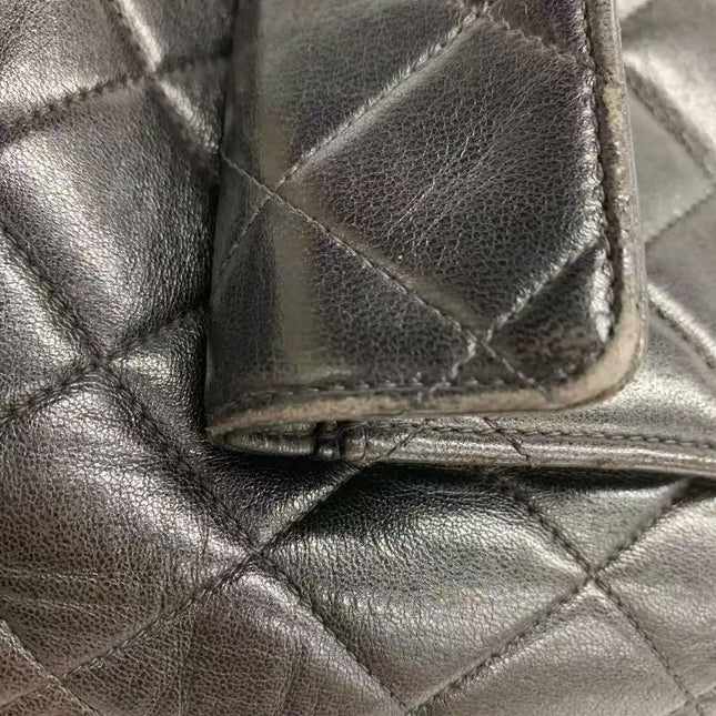 Chanel Vintage 1994-1996 Duma Backpack Black Lambskin Leather Gold Hardware