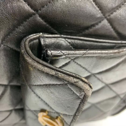 Chanel Vintage 1994-1996 Duma Backpack Black Lambskin Leather Gold Hardware