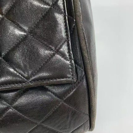 Chanel Vintage 1994-1996 Duma Backpack Black Lambskin Leather Gold Hardware