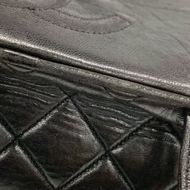 Chanel Vintage 1994-1996 Duma Backpack Black Lambskin Leather Gold Hardware