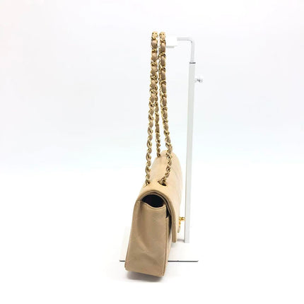Chanel Classic Flap Medium Cuir d'agneau beige avec accastillage doré, 2009