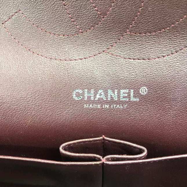 Chanel Classic Flap Jumbo Black Lambskin Leather Double Flap Silver Hardware 2013-2014