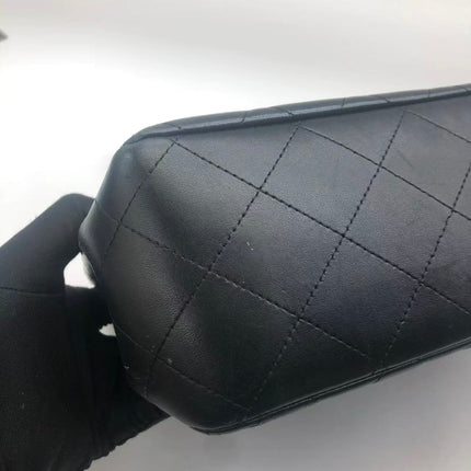 Chanel Classic Flap Jumbo Black Lambskin Leather Double Flap Silver Hardware 2013-2014