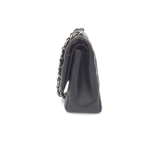 Chanel Classic Flap Jumbo Black Lambskin Leather Double Flap Silver Hardware 2013-2014