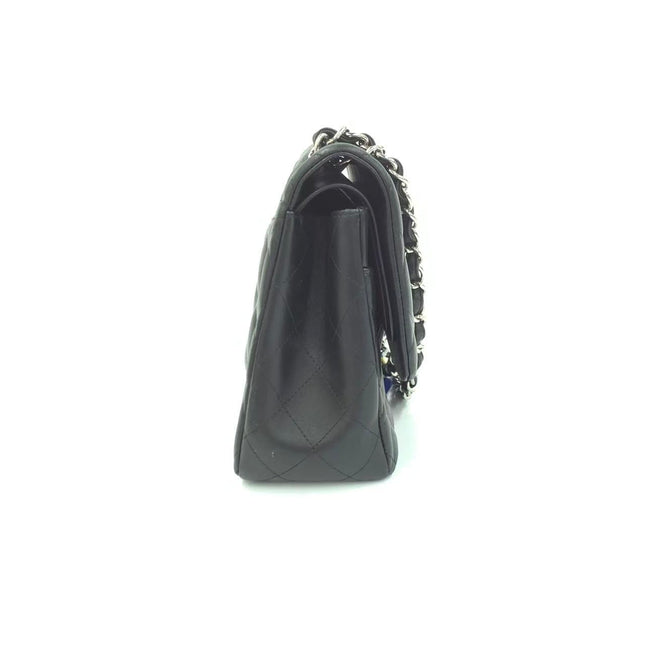 Chanel Classic Flap Jumbo Black Lambskin Leather Double Flap Silver Hardware 2013-2014